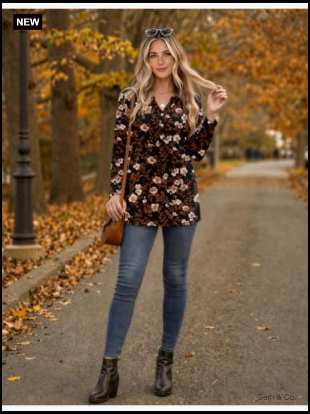 Long Sleeve Henley V Neck Blouse Business Casual Loose Fit Tunic Top - Picture 5 of 7